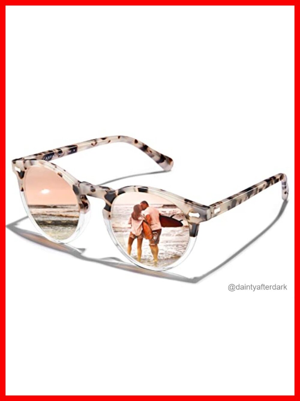 Polarized Round Acetate Sunglasses UV Protection Retro Full Frame